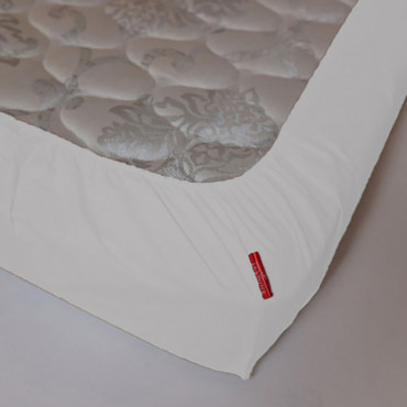 JASMINE Fitted sheet double satin 180X200 WHITE