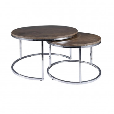 ATLANTA 3 WALNUT/CHROME 80X45 60X40 (SET)