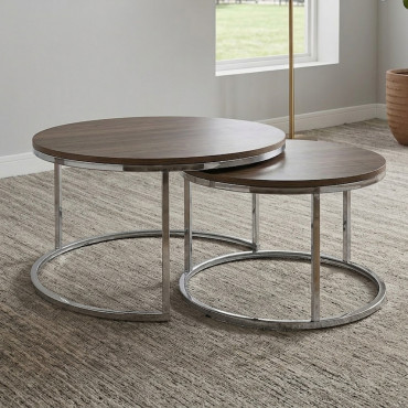 ATLANTA 3 WALNUT/CHROME 80X45 60X40 (SET)