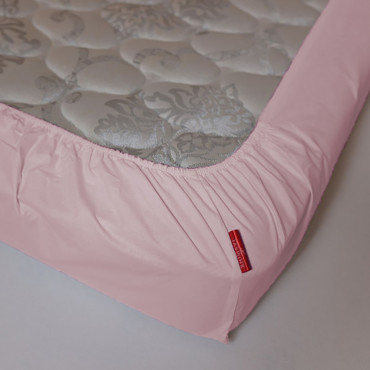 JASMINE Fitted sheet double satin 90X200 PINK