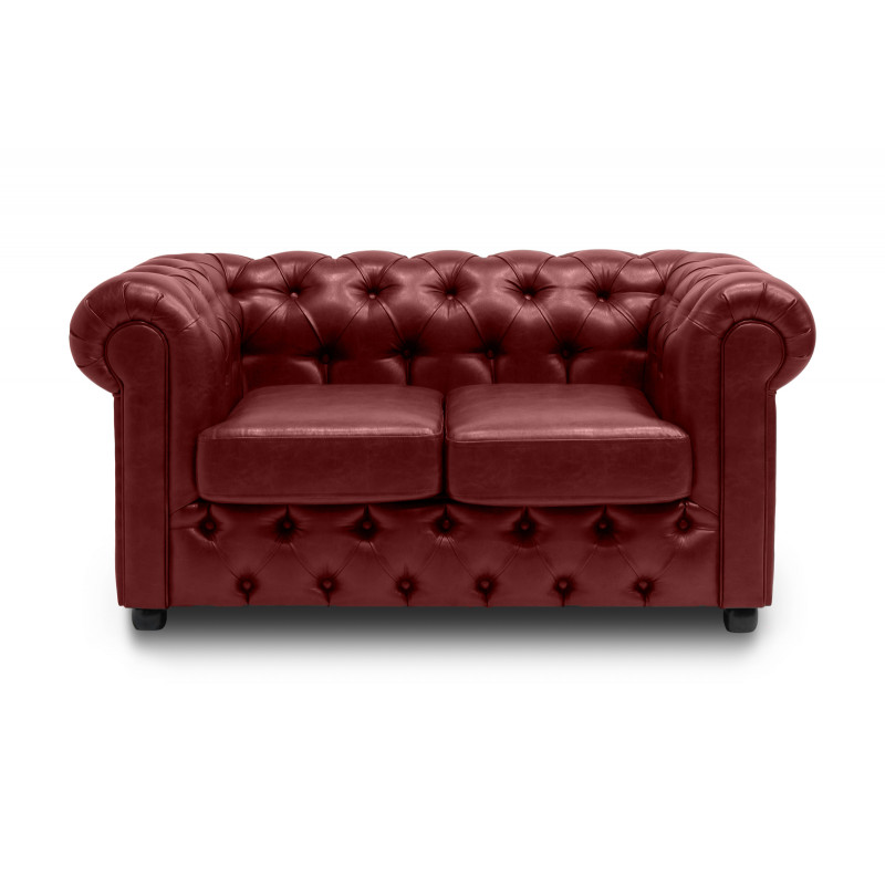 CHESTER 2-SEATER WITHOUT MECHANISM (CAT. 1) BURGUNDY