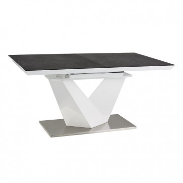 ALARAS II TABLE BLACK STONE / WHITE 120(180)X80