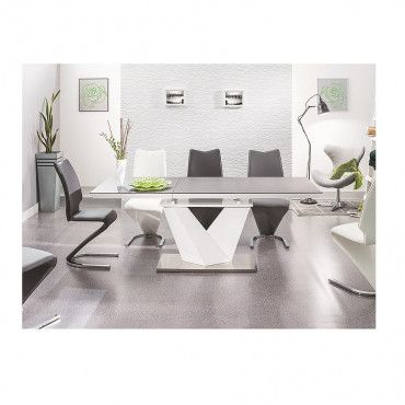 ALARAS II TABLE BLACK STONE / WHITE 120(180)X80