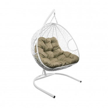 M-Group FOR TWO with rattan white, beige pillow