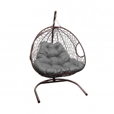 M-Group FOR TWO with rattan brown, gray pillow