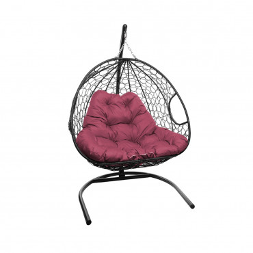 M-Group FOR TWO with rattan black, burgundy pillow