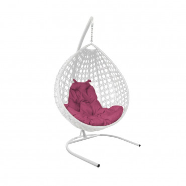 M-Group DROP LUX with rattan white, burgundy pillow