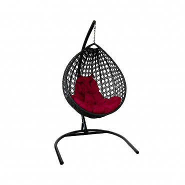 M-Group DROP LUX with rattan black, burgundy pillow