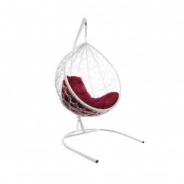 M-Group DROP with rattan white, burgundy pillow