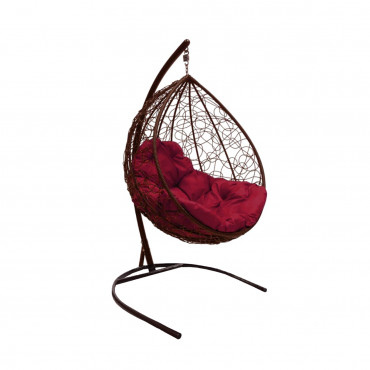 M-Group DROP with rattan brown, burgundy pillow