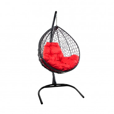 M-Group DROP with rattan black, red pillow