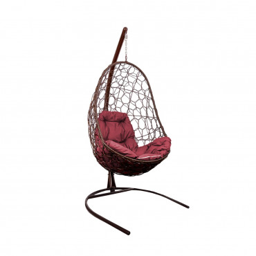 M-Group OVAL with rattan brown, burgundy pillow