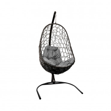 M-Group OVAL with rattan black, gray pillow